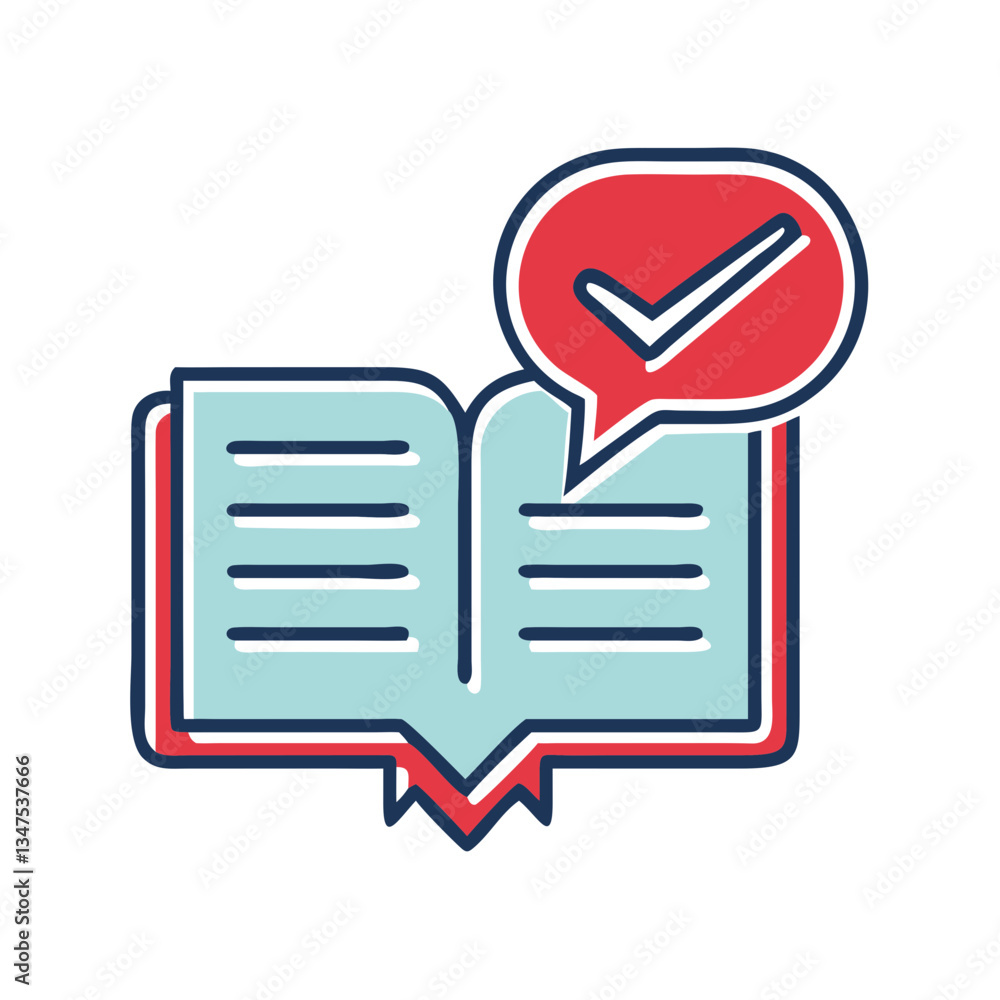 Poster knowledge check with open book icon and checkmark