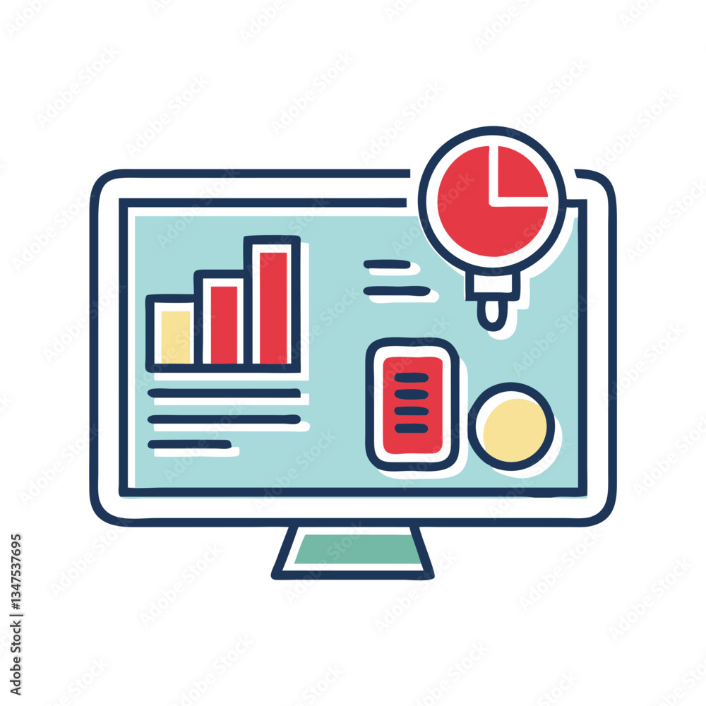 Poster learning dashboard with graphs and charts in a modern style