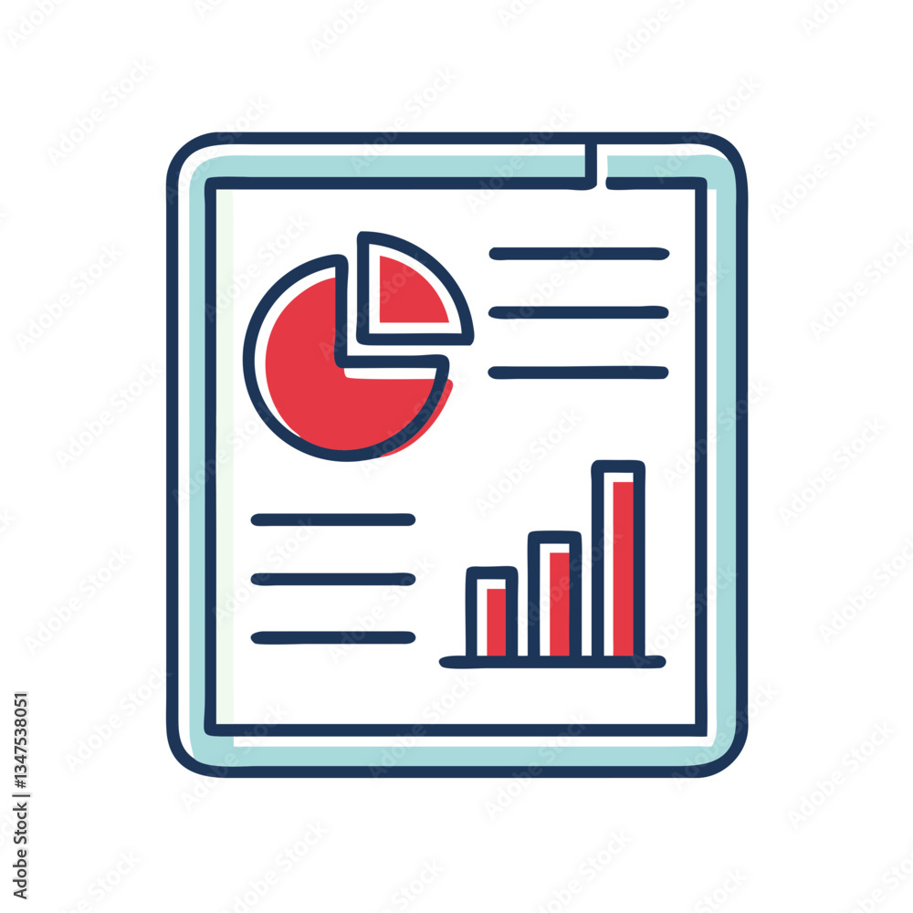 Poster performance report with graphs and charts in minimalist style