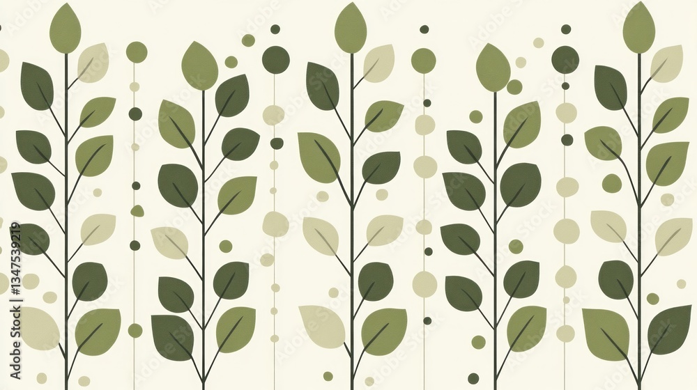 Poster Abstract botanical pattern