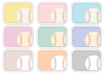 野球■野球ボールのメッセージカードセット