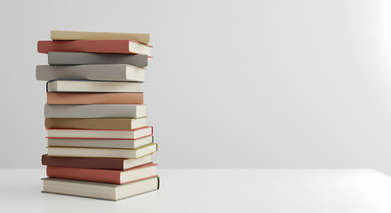 Fototapeta premium Stack of Books on White Background