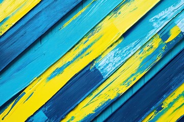 Neon blue and yellow stripes in a modern art design