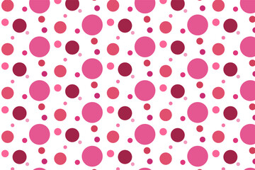 Title: Abstract colorful random circles seamless pattern on white background, polka pattern, vector illustration 