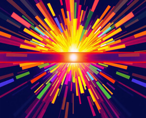 Abstract pop modern colorful background with the explosion of colors to the beat