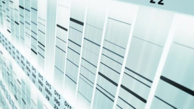 Genomic analysis animation. DNA genomes sequencing, deoxyribonucleic acid genetic map and genome sequence analyze.