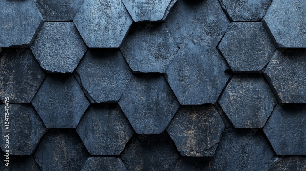 Poster this image features a 3d polished wall background with tiles, along with a hexagonal tile wallpaper 