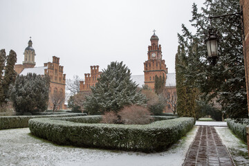 Chernivtsi National University in winter, Ukraine.