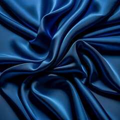 Fototapeta premium A smooth and flowing satin fabric texture in cobalt blue, with a lustrous sheen and delicate folds that catch the light beautifully