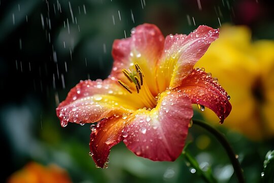 showers wake blooms alive boosting their bold hues and fine traits  
