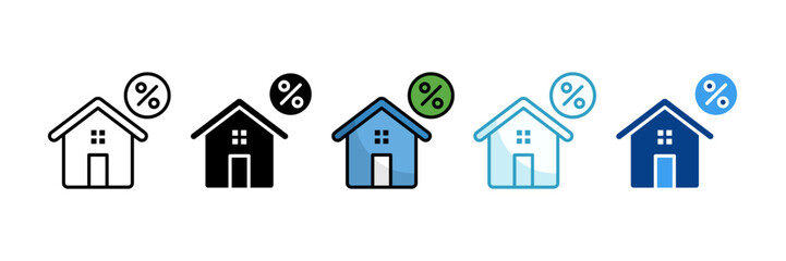 Mortgage  Icon Set Multiple Style Collection