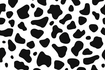 Obraz premium Seamless pattern featuring a white cow with black spots and a repeated texture print