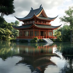 Naklejka premium Sculptural facades create immersive sky centered architectural masterpieces image