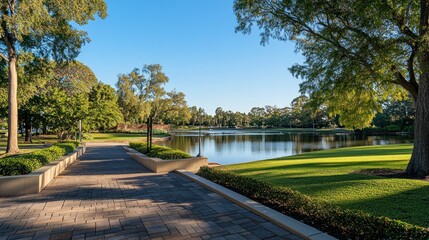 Peaceful Lake Walkway