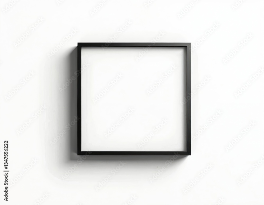 Poster black square frame shadow effect for design. realistic rectangle overlay shadow on white background.