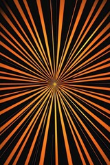 Neon orange sunburst pattern on a black background