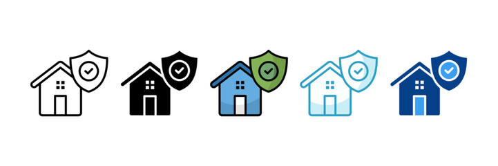 Security Guard  Icon Set Multiple Style Collection