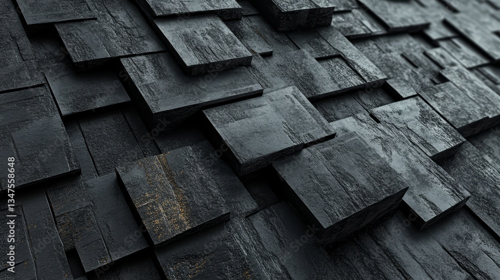 Poster futuristic tiles are arranged to form a concrete wall, with a 3d background that is rectangular in s