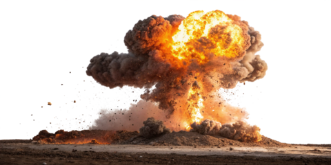 Realistic explosion on transparent background