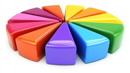 Obraz premium Colorful 3D Pie Chart