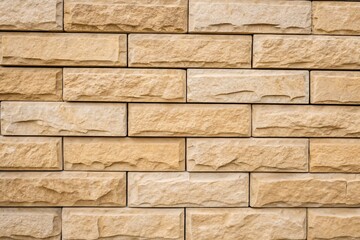 Fototapeta premium Close-Up of a Stacked Brick Stone Wall, Beige & Textured Surface