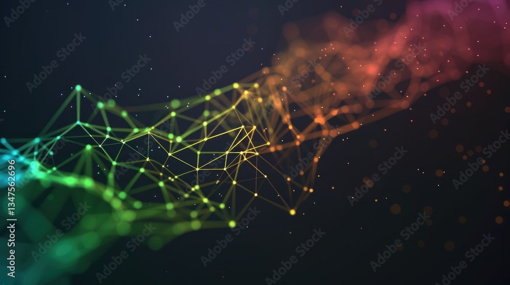 Poster abstract colorful network connection data flow digital technology background