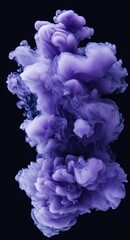 Fototapeta premium Abstract purple ink swirling in water.