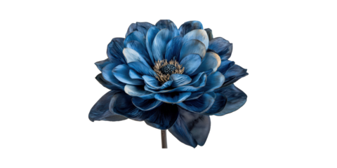 Blue Artificial Flower. Decorative Floral Element For Home And Event Design Isolated On Transparent Background