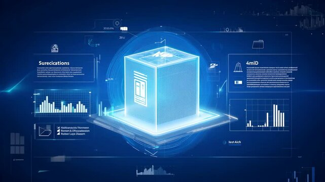 Animated background of technical drawing plans with futuristic digital blueprint presentation concept
