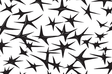 Black and White Abstract Star Pattern