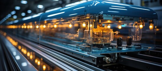 Fototapeta premium Industrial Light Fixture with Transparent Cover and Bright Illumination