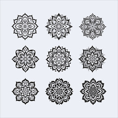 Symmetrical Mandala Designs with Decorative Patterns