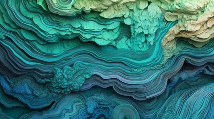 An abstract background, comprising Green 3D Waves, is visually represented by a Colorful 3D Render