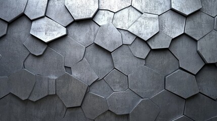 A polished block background, made up of stacked silver, diamond-shaped bullion, accompanies a wall composed of glossy, 3D mosaic tiles