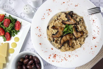 Creamy Parmesan Gourmet Mushroom Risotto. Perfect gluten free Italian meal option.