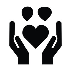 Obraz premium Hands Holding a Heart Symbol Representing Care and Love