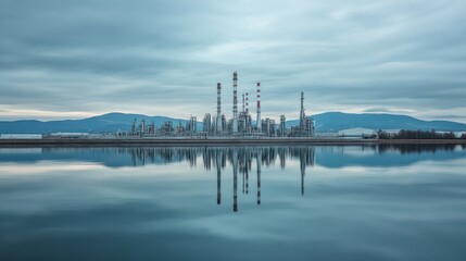 Naklejka premium Reflective Industrial Complex