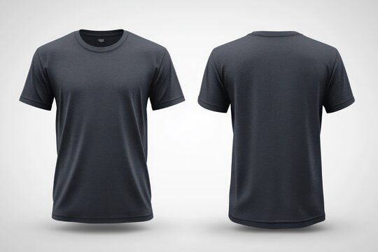 T-shirt Back And Foreground Plain Blue T Shirt Mockup Template