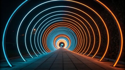 Obraz premium light tunnel in the tunnel background