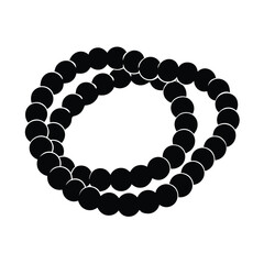 black pearl necklace on vector silhouette