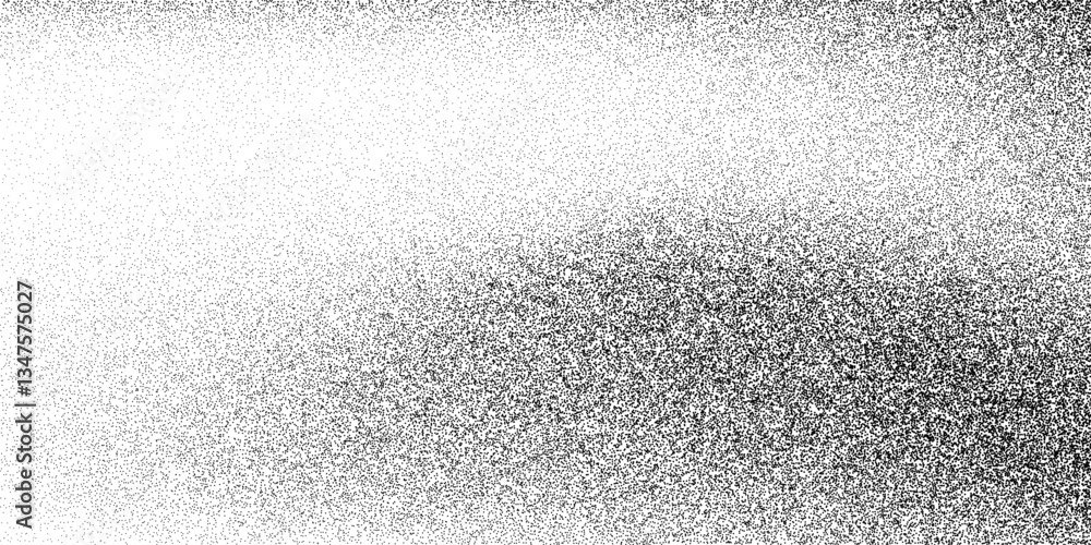 Poster noise texture. dotwork black stippled background. noise halftone texture. stipple dots. sand grain e