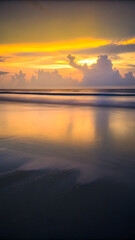 Obraz premium A warm sunset over a minimalist ocean soft orange