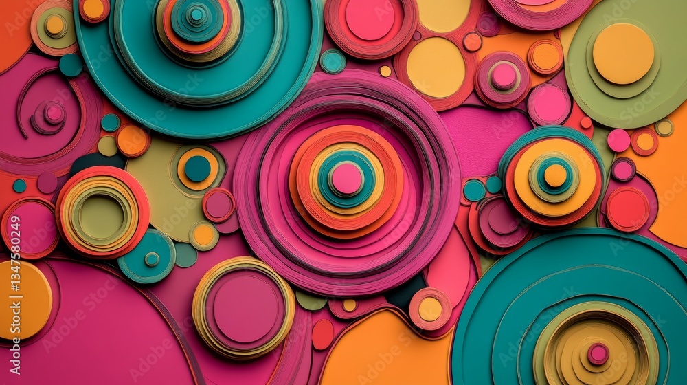 Poster this image presents a multicolored, tech-themed background that includes a detailed geometric 3d str