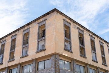 Obraz premium edificio, arquitectura, casa, viejo, ciudad, exterior, palacio, fachada, italia, urbana, cielo, calle, poblado