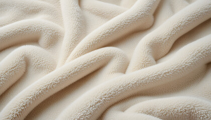 Cream-Colored Plush Fabric Texture Background