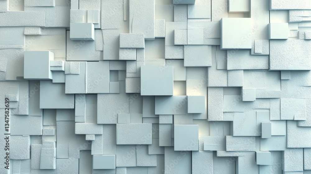 Poster grey, glossy cubes are neatly aligned in this 3d render to create an innovative tech wallpaper desig