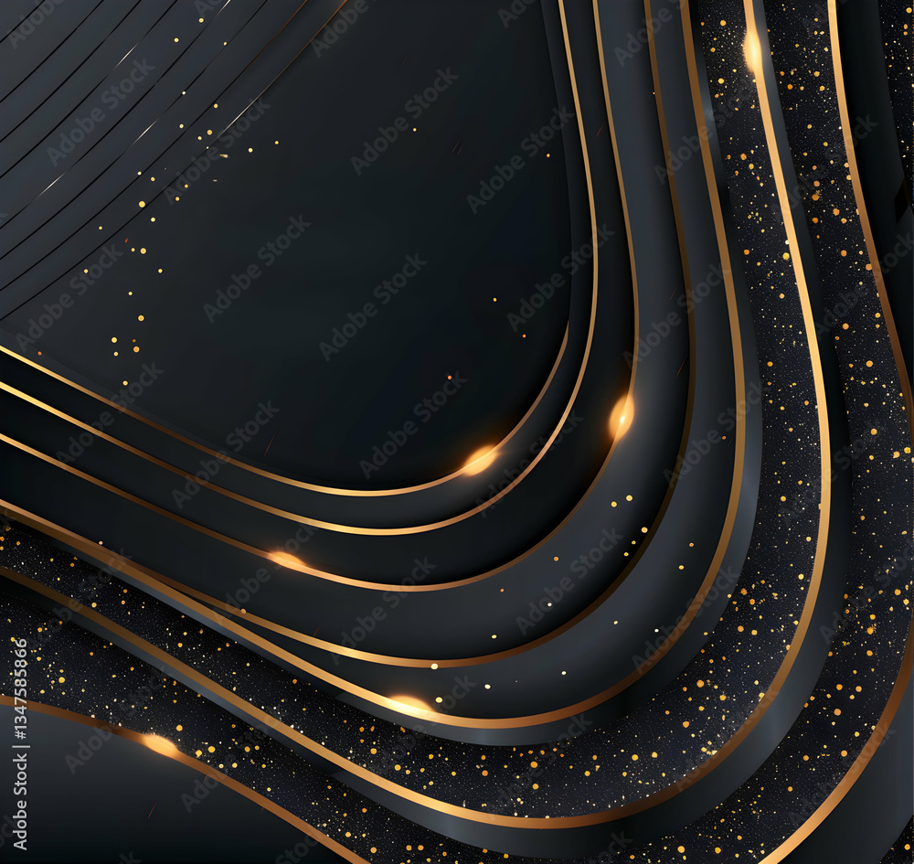Poster abstract vector background with stars and a glowing winter pattern