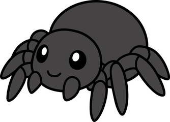 Cute Cartoon Spider Character with Happy Expression