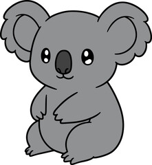 Adorable Cartoon Koala Sitting Playfully