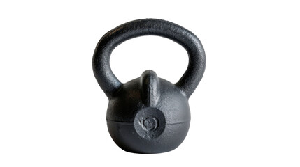 Black kettlebell on transparent background for fitness training